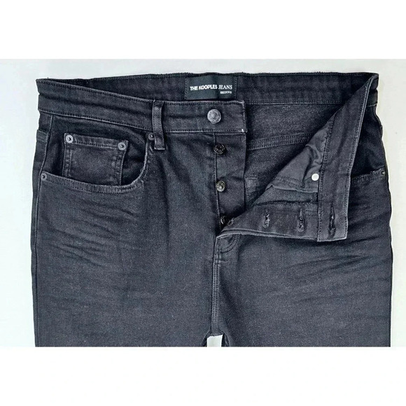 The Kooples Size 33X28 Men's Black Skinny Button Fly Logo Tag Jeans NWT - Picture 8 of 14